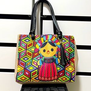 Mexican Doll Print Shoulder Bag